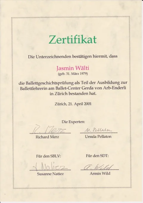 Diplom: Ballettgeschichte